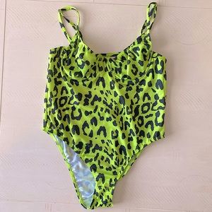 neon leopard print swimsuit